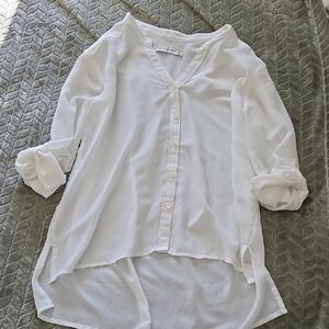 Abercrombie & Fitch Sheer White Button-Down Shirt